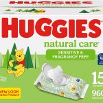 Sensitive Baby Wipes, Huggies Natural Care Baby Diaper Wipes, Unscented, Hypoallergenic, 99% Purified Water, 10 Flip-Top Packs (560 Wipes Total)